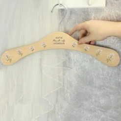 Personalised White Floral Wooden Coat Hanger -Chic Household Items 30908336 alt02