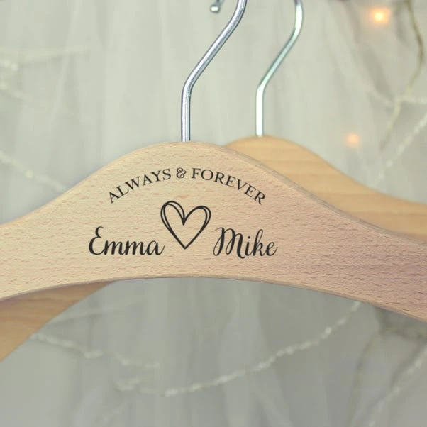 Personalised Always And Forever Wooden Coat Hanger 2 Personalised Always And Forever Wooden Coat Hanger
