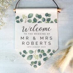 Personalised Botanical Wedding Hanging Banner -Chic Household Items 30908350 alt02