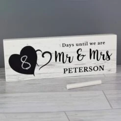 Personalised Rustic Chalk Countdown Wooden Block Sign -Chic Household Items 30908352 alt01