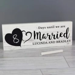 Personalised Rustic Chalk Countdown Wooden Block Sign -Chic Household Items 30908352 alt03