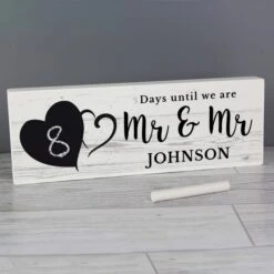 Personalised Rustic Chalk Countdown Wooden Block Sign -Chic Household Items 30908352 alt04
