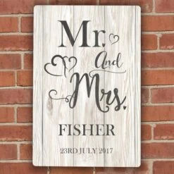 Personalised Mr And Mrs Metal Sign -Chic Household Items 30908359 alt01