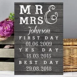 Personalised Mr And Mrs First Day Yes Day And Best Day Metal Sign -Chic Household Items 30908360 alt01