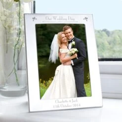Personalised Decorative Our Wedding Day Silver Photo Frame -Chic Household Items 30908364 alt03
