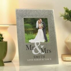 Personalised Mr And Mrs Glitter Glass Photo Frame -Chic Household Items 30908365 alt03