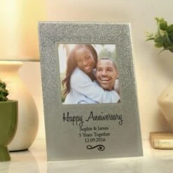 Personalised Heart And Swirl Glitter Glass Photo Frame -Chic Household Items 30908366 alt04