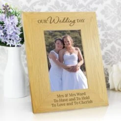 Personalised Our Wedding Day Oak Finish Photo Frame -Chic Household Items 30908371 alt02