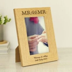 Personalised Mr And Mr Oak Finish Photo Frame -Chic Household Items 30908372 alt03
