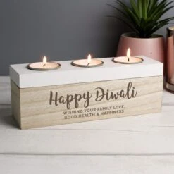 Personalised Free Text Triple Tealight Holder -Chic Household Items 30908381 alt04