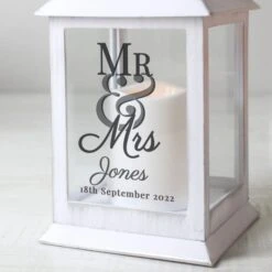 Personalised Mr And Mrs White Lantern -Chic Household Items 30908387 alt02