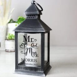 Personalised Mr And Mrs Rustic Black Lantern -Chic Household Items 30908388 alt01