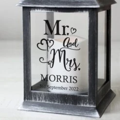 Personalised Mr And Mrs Rustic Black Lantern -Chic Household Items 30908388 alt02