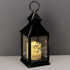 Personalised Mr And Mrs Rustic Black Lantern -Chic Household Items 30908388 alt03
