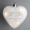 Personalised Mr And Mrs LED Hanging Glass Heart -Chic Household Items 30908389