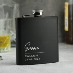 Personalised Any Occasion Black Hip Flask -Chic Household Items 30908398 alt02