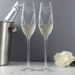 Personalised Hand Cut Little Hearts Pair Of Flutes With Gift Box -Chic Household Items 30908406 alt02