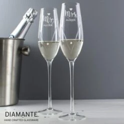 Personalised Hand Cut Mr And Mrs Pair Of Flutes In Gift Box -Chic Household Items 30908407 alt02