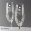 Personalised Hand Cut Heart Celebration Pair Of Flutes With Gift Box -Chic Household Items 30908408