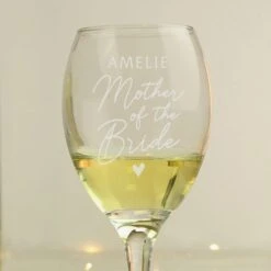 Personalised Mother Of The Bride Wine Glass