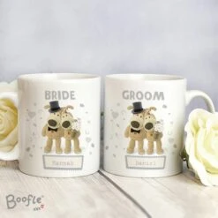 Personalised Set Of 2 Boofle Wedding Couple Mug -Chic Household Items 30908432 alt01