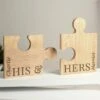 Personalised His And Hers Jigsaw Piece Ornament Set