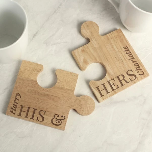 Personalised His And Hers Jigsaw Piece Ornament Set 3 Personalised His And Hers Jigsaw Piece Ornament Set - Image 2