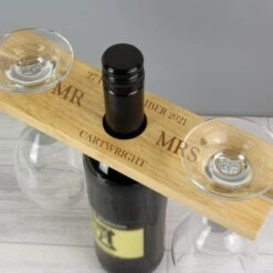 Personalised Married Couple Wine Glass And Bottle Holder -Chic Household Items 30908442 alt03