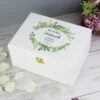 Personalised Fresh Botanical White Wooden Memory Box