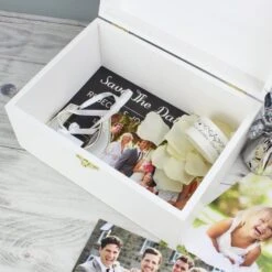 Personalised Fresh Botanical White Wooden Memory Box -Chic Household Items 30908446 alt02