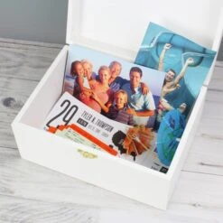 Personalised Fresh Botanical White Wooden Memory Box -Chic Household Items 30908446 alt04