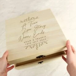 Personalised True Love Story Wooden Memory Box -Chic Household Items 30908447 alt01