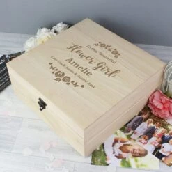 Personalised Any Role Floral Watercolour Wedding Large Memory Box -Chic Household Items 30908448 alt03