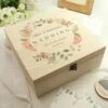 Personalised Floral Watercolour Wooden Memory Box -Chic Household Items 30908449