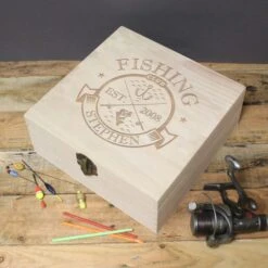 Personalised Fishing Club Wooden Memory Box -Chic Household Items 30913904 alt02