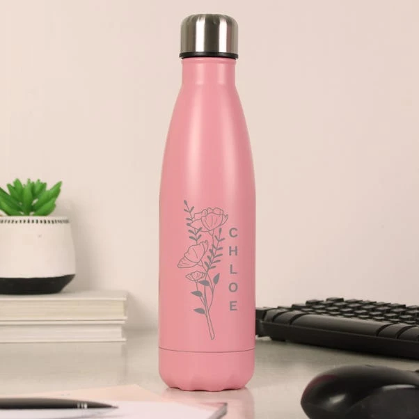 Personalised Floral Metal Insulated Drinks Bottle 3 Personalised Floral Metal Insulated Drinks Bottle