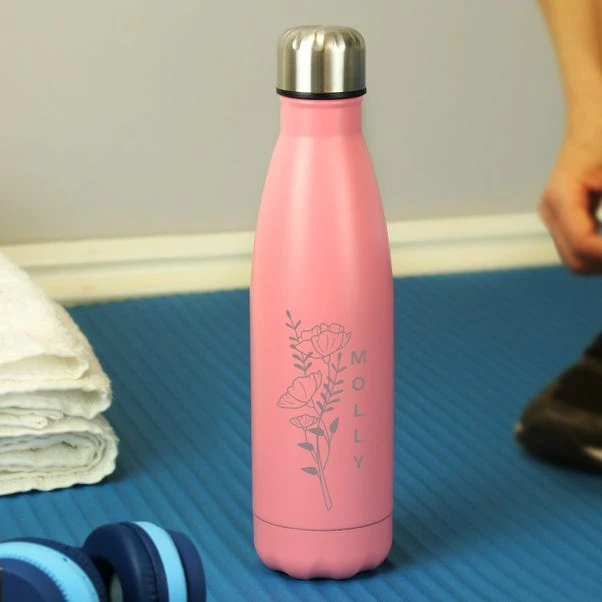 Personalised Floral Metal Insulated Drinks Bottle 4 Personalised Floral Metal Insulated Drinks Bottle - Image 2
