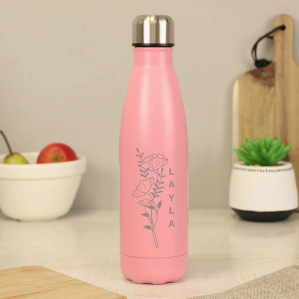 Personalised Floral Metal Insulated Drinks Bottle 5 Personalised Floral Metal Insulated Drinks Bottle - Image 3