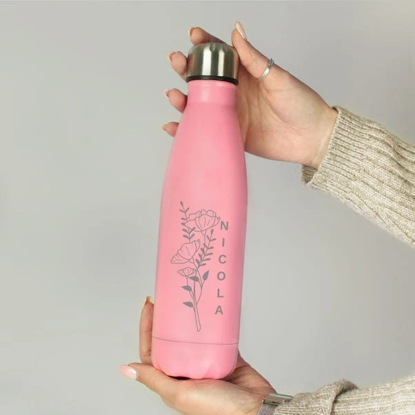 Personalised Floral Metal Insulated Drinks Bottle 6 Personalised Floral Metal Insulated Drinks Bottle - Image 4