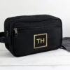 Personalised Gold Initials Black Toiletry Bag -Chic Household Items 30930070