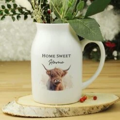 Personalised Highland Cow Flower Jug Vase -Chic Household Items 30961273 alt02