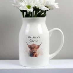 Personalised Highland Cow Flower Jug Vase -Chic Household Items 30961273 alt03