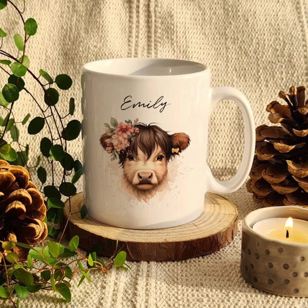 Personalised Girl Highland Cow Mug 3 Personalised Girl Highland Cow Mug