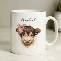Personalised Girl Highland Cow Mug 8 Personalised Girl Highland Cow Mug -Chic Household Items 30961286 alt01