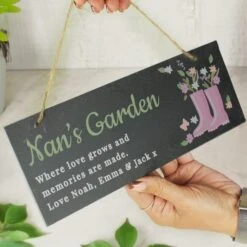 Personalised Floral Garden Slate Sign -Chic Household Items 30985074 alt02