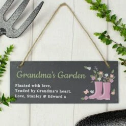 Personalised Floral Garden Slate Sign -Chic Household Items 30985074 alt03