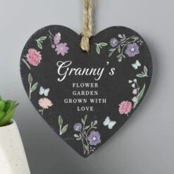 Personalised Wild Flowers Slate Heart -Chic Household Items 30985076 alt02