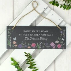 Personalised Wild Flowers Slate Garden Sign -Chic Household Items 30985077 alt02