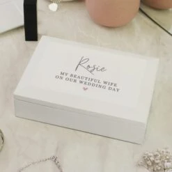 Personalised White Wooden Jewellery Box -Chic Household Items 30985087 alt02