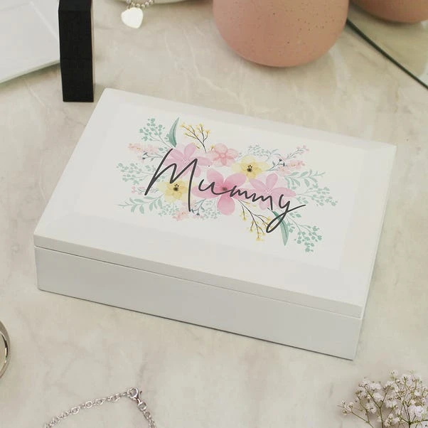 Personalised Floral Wooden Jewellery Box 4 Personalised Floral Wooden Jewellery Box - Image 2